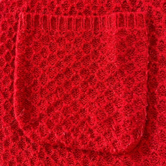 Style & Co Womens Red Cowl Neck Waffle Knit Tunic Size M with Pockets Coastal - Picture 5 of 10